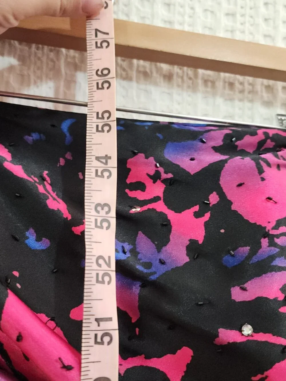 Y2K Strapless Ruffle Prom Dress Floral Black Pink Lizzie McGuire Vibe Size 13/14 - Picture 15 of 15